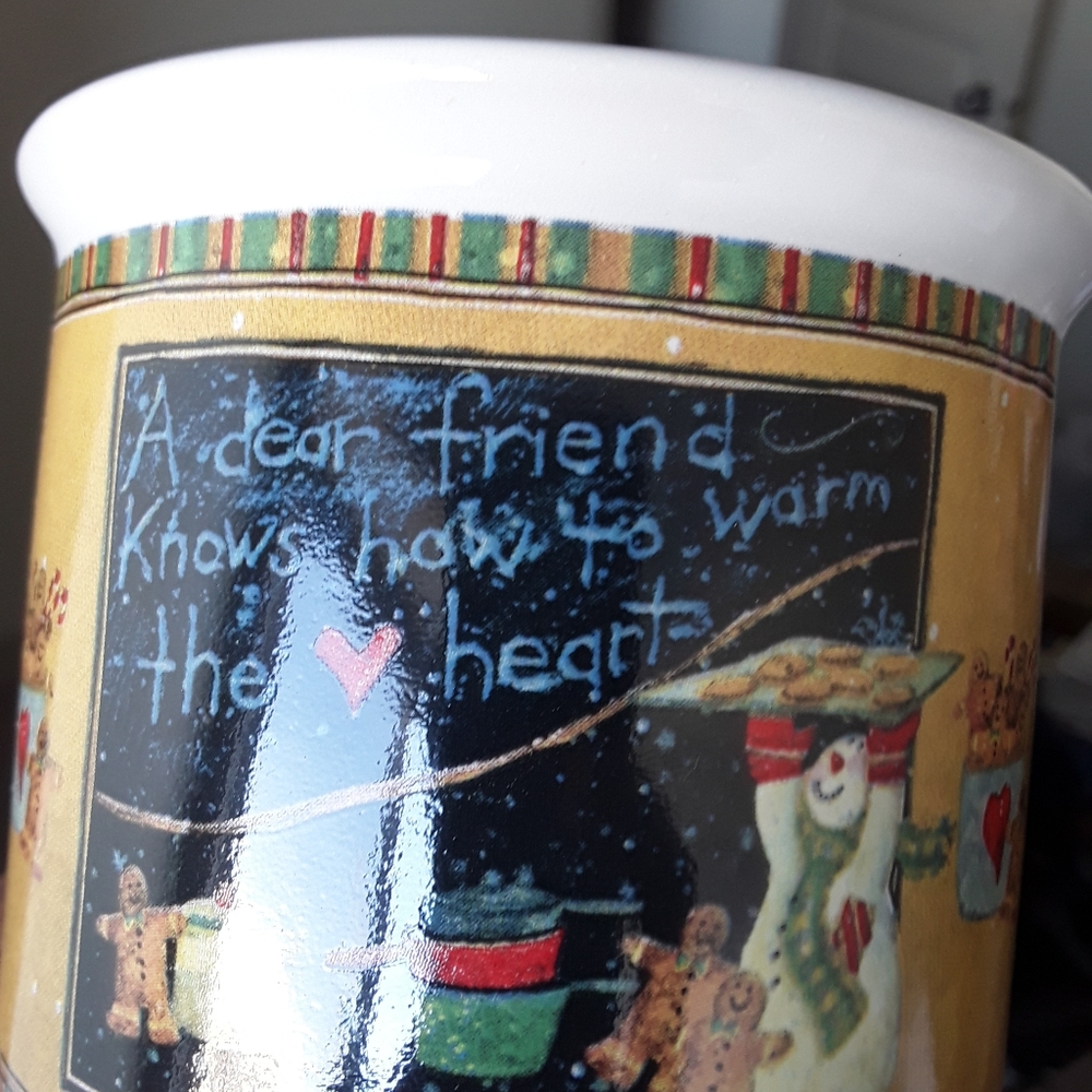 Set of 2 Susan Winget Christmas "Dear friends" Coffee Cups/ Mugs